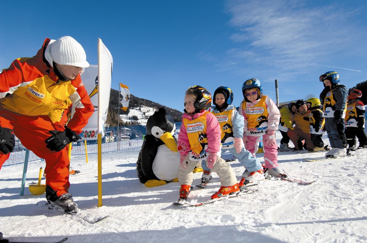 Kids in ski school